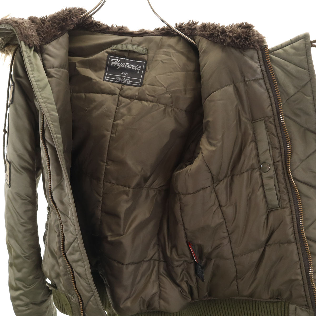 HYSTERIC ヒステリック N2-B フライトジャケット FREE カーキ 中綿 ヒステリックグラマー レディース