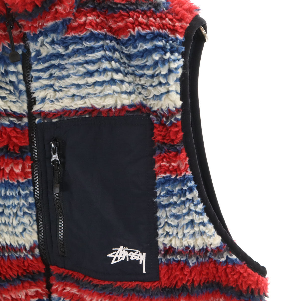 STUSSY ステューシー 総柄 スリース ベスト M ネイビー系 メンズ