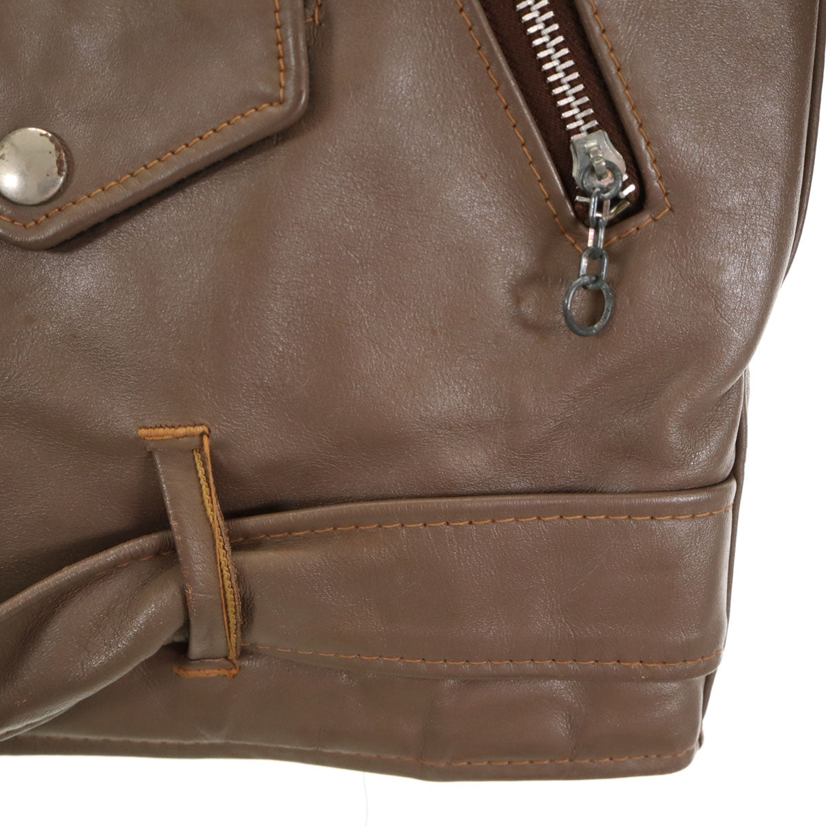 schott ショット USA製 レザー ダブルライダースジャケット 40 グレージュ メンズ