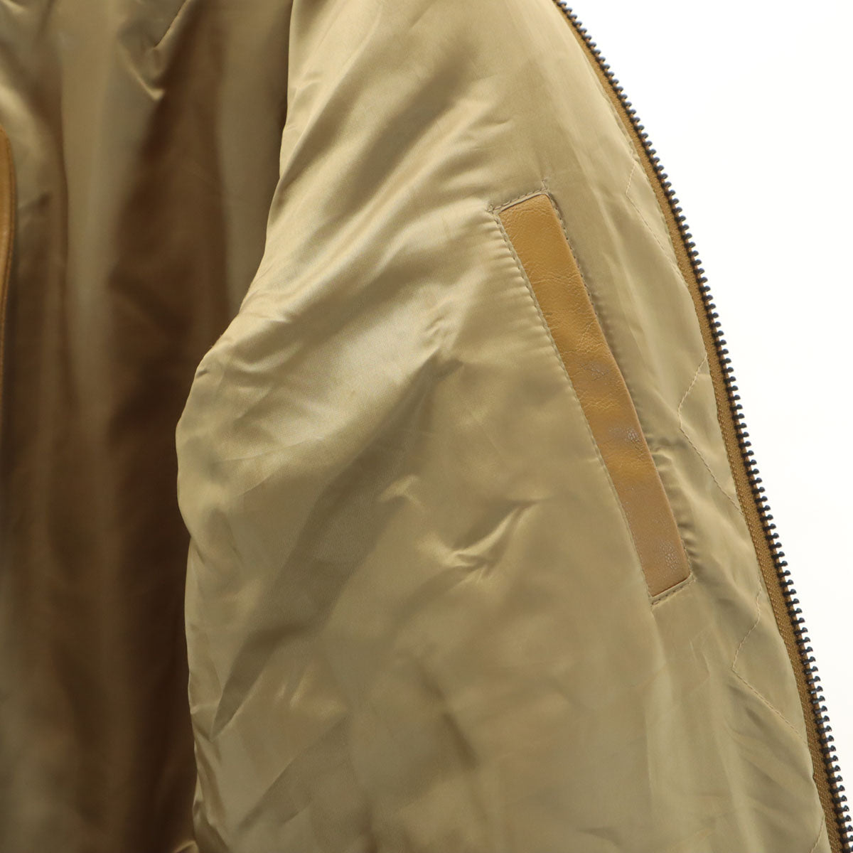 AVIREX アヴィレックス ゴートレザー MA-1 フライトジャケット M ブラウン 中綿 メンズ