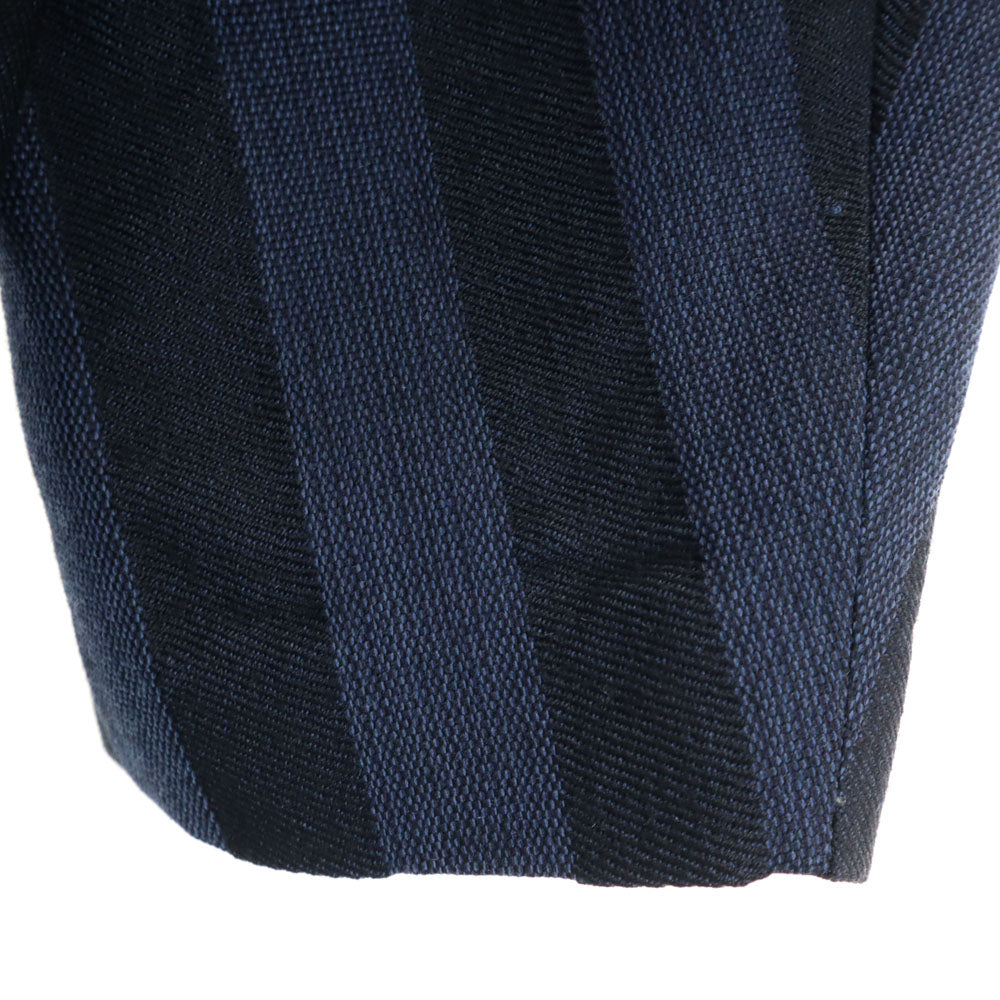 MICHIKO KOSHINO ミチココシノ 日本製 ストライプ柄 バンドカラー ジャケット M ネイビー メンズ