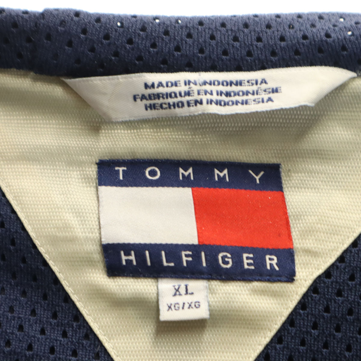 TOMMY HILFIGER トミーヒルフィガー 90s オールド フラッグタグ ナイロンジャケット XL ネイビー 裏メッシュ メンズ