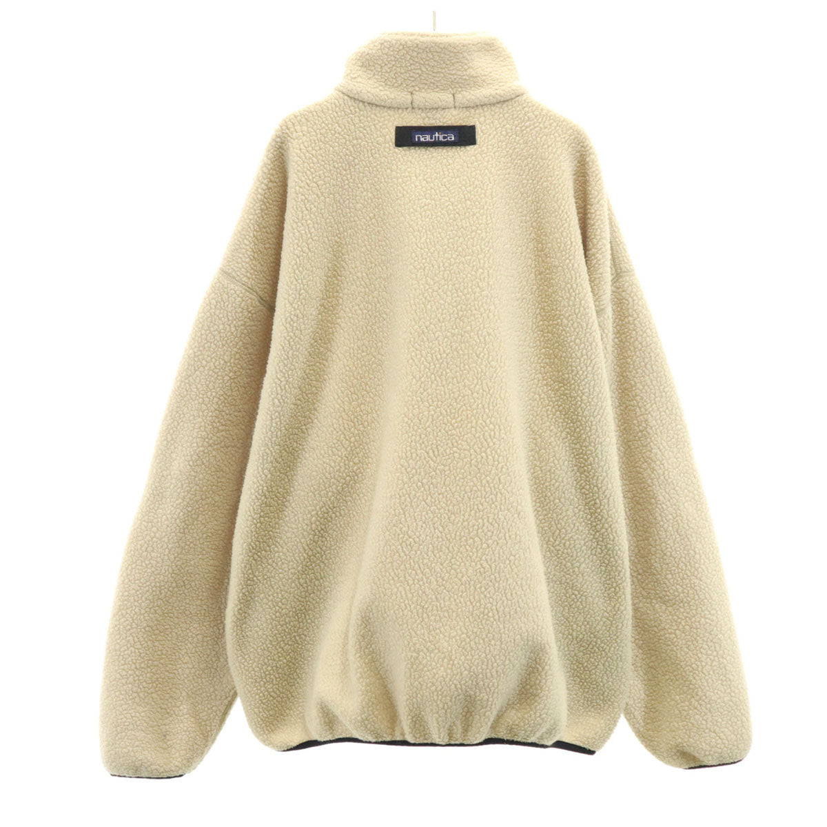 NAUTICA ノーティカ 90s USA製 オールド ハーフジップ ボアジャケット XXL ベージュ プルオーバー ビッグサイズ メンズ
