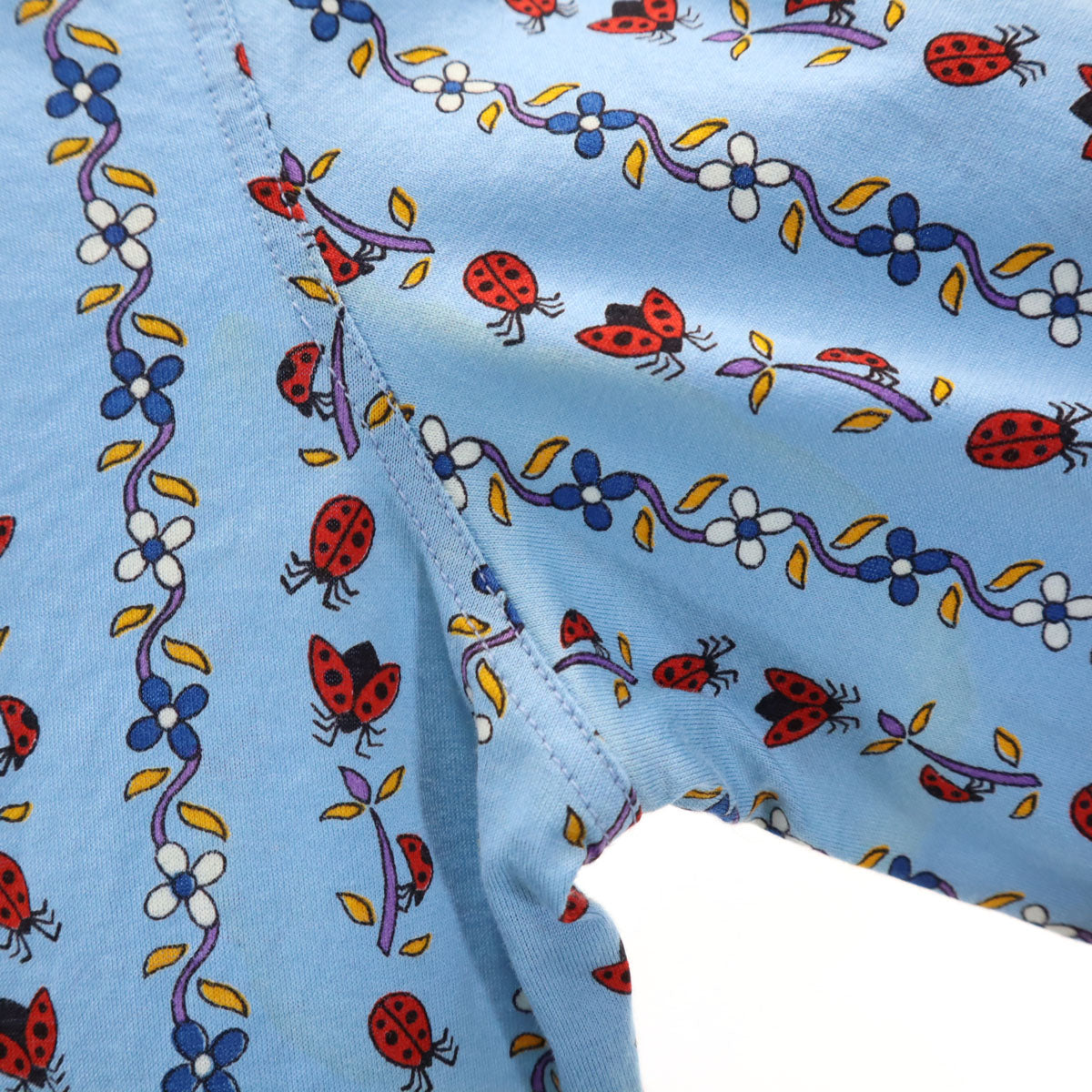 CELINE セリーヌ 90s スイス製 オールド ジェーシーシー てんとう虫柄 長袖 シャツ 36 水色 レディース