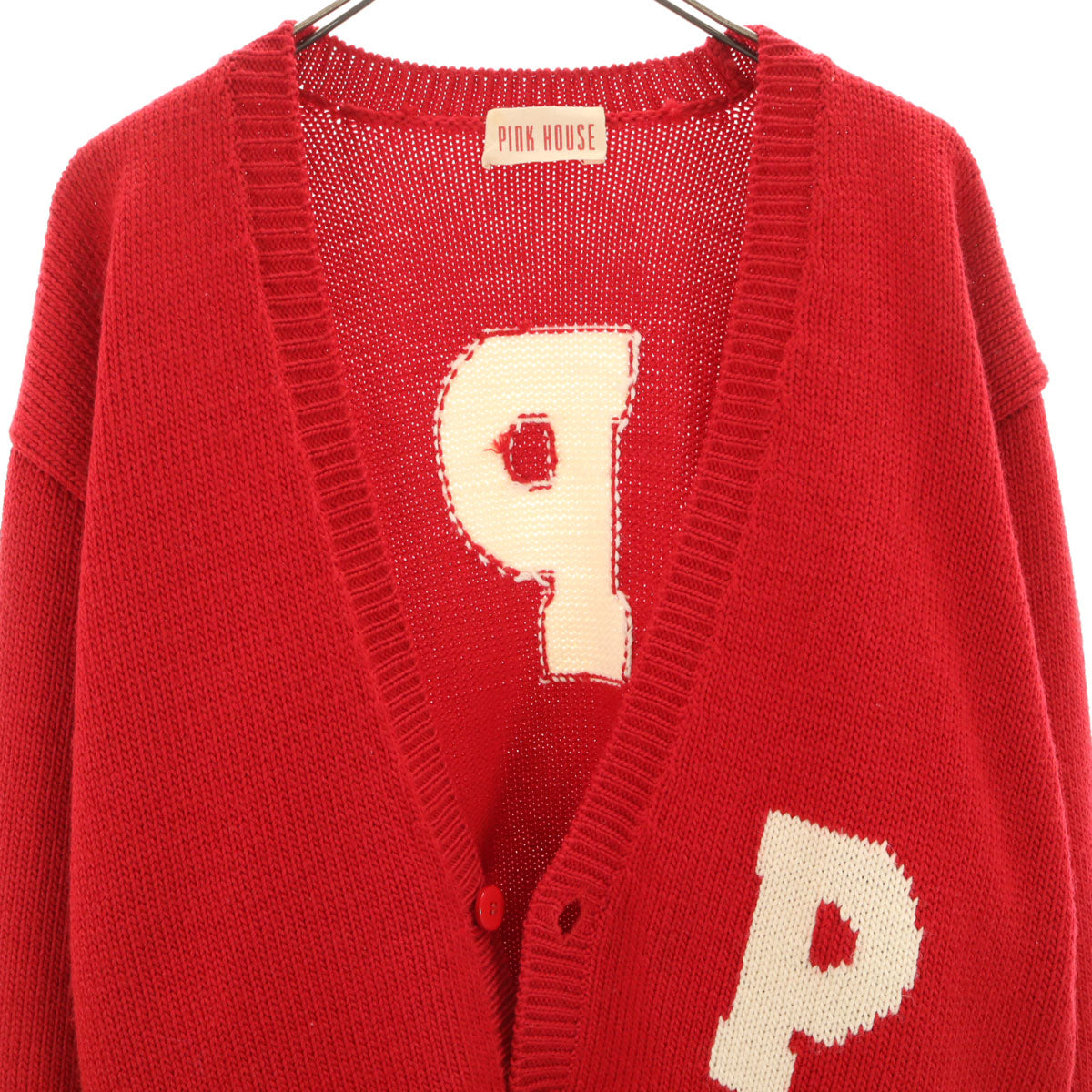 PINK HOUSE ピンクハウス 90s オールド 長袖 ニットカーディガン レッド レディース