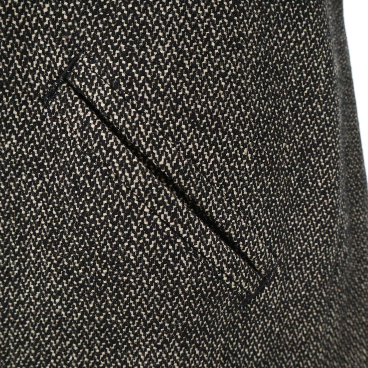 Y's ワイズ 80s ヴィンテージ 鹿革 レザー切替 ウール ステンカラーコート ブラック ヨウジヤマモト メンズ