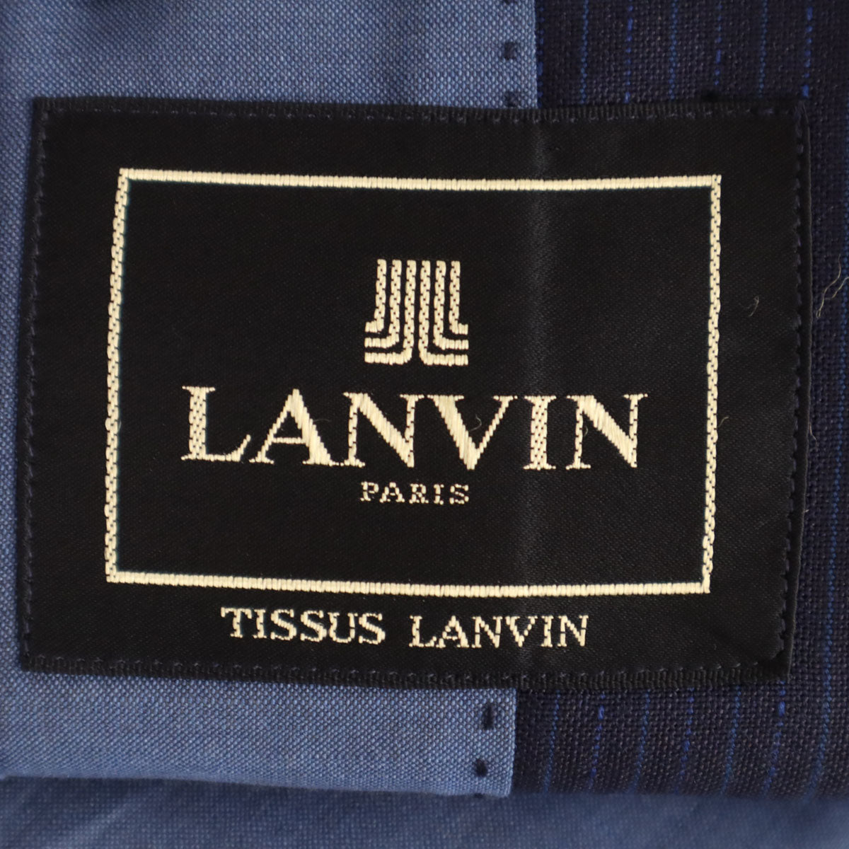 LANVIN ランバン 90s オールド ストライプ柄 テーラードジャケット ネイビー メンズ