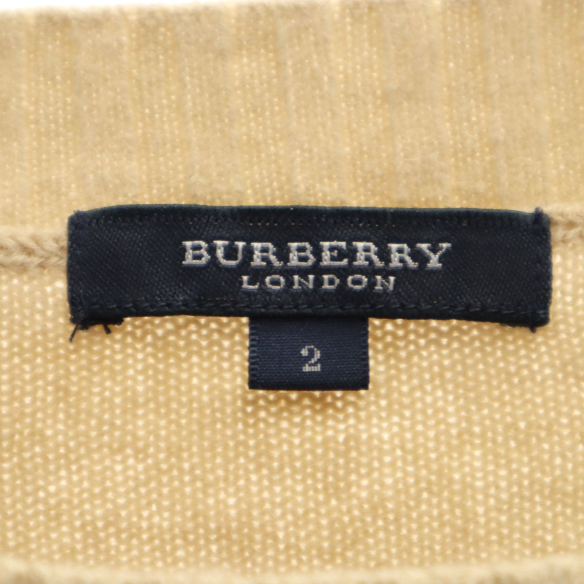 BURBERRY バーバリー ウールブレンド チェック柄 長袖 スクエアネック セーター 2 ベージュ 三陽商会 ニット レディース