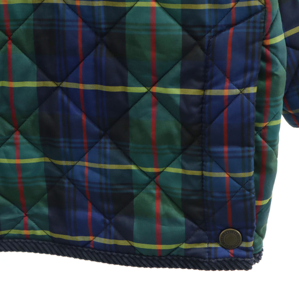 JOHN PARTRIDGE ジョン パートリッジ イングランド製 チェック キルティングジャケット S ネイビー レディース