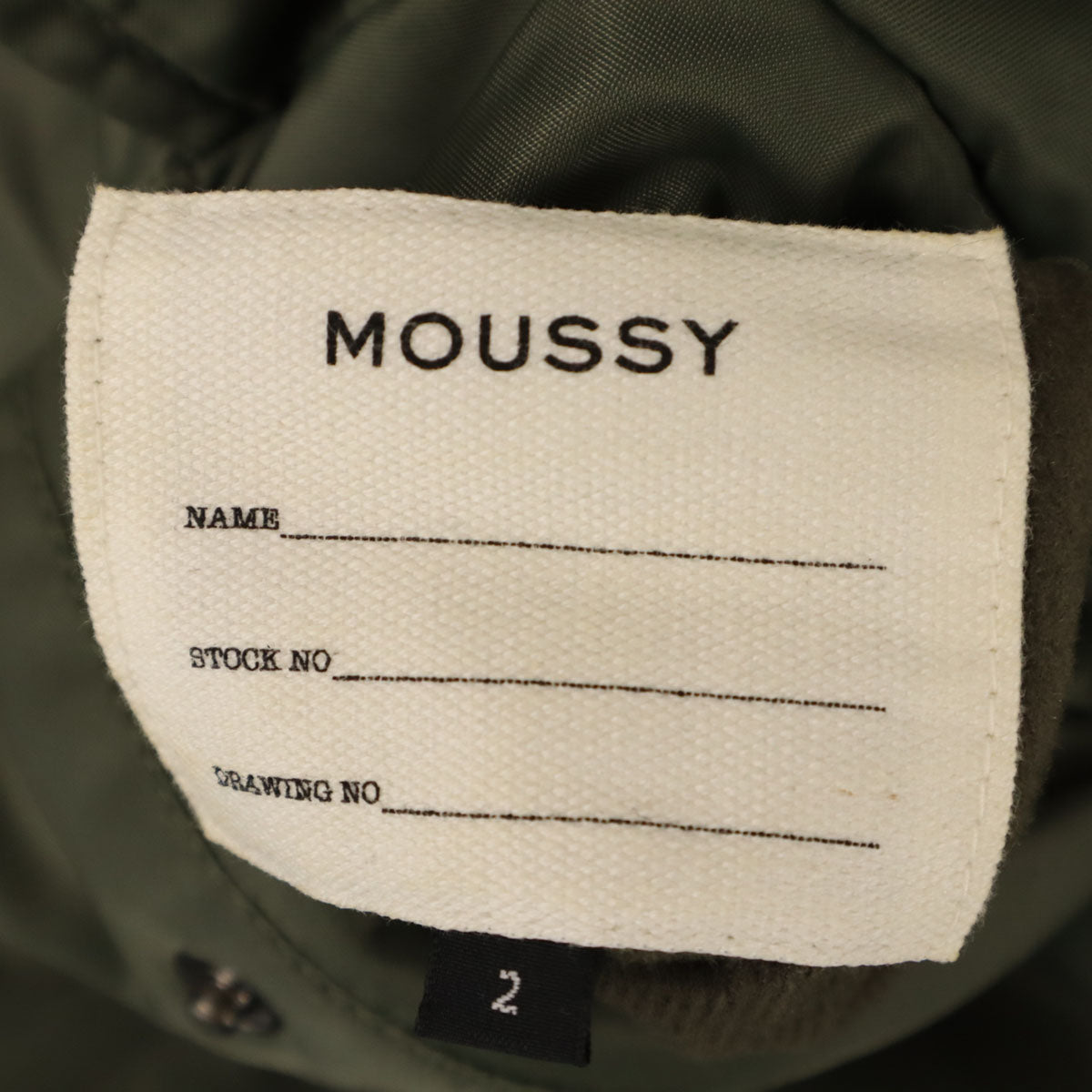 AVIREX アヴィレックス MOUSSY マウジー コラボ MA-1 フライトジャケット 2 オリーブ系 中綿 レディース