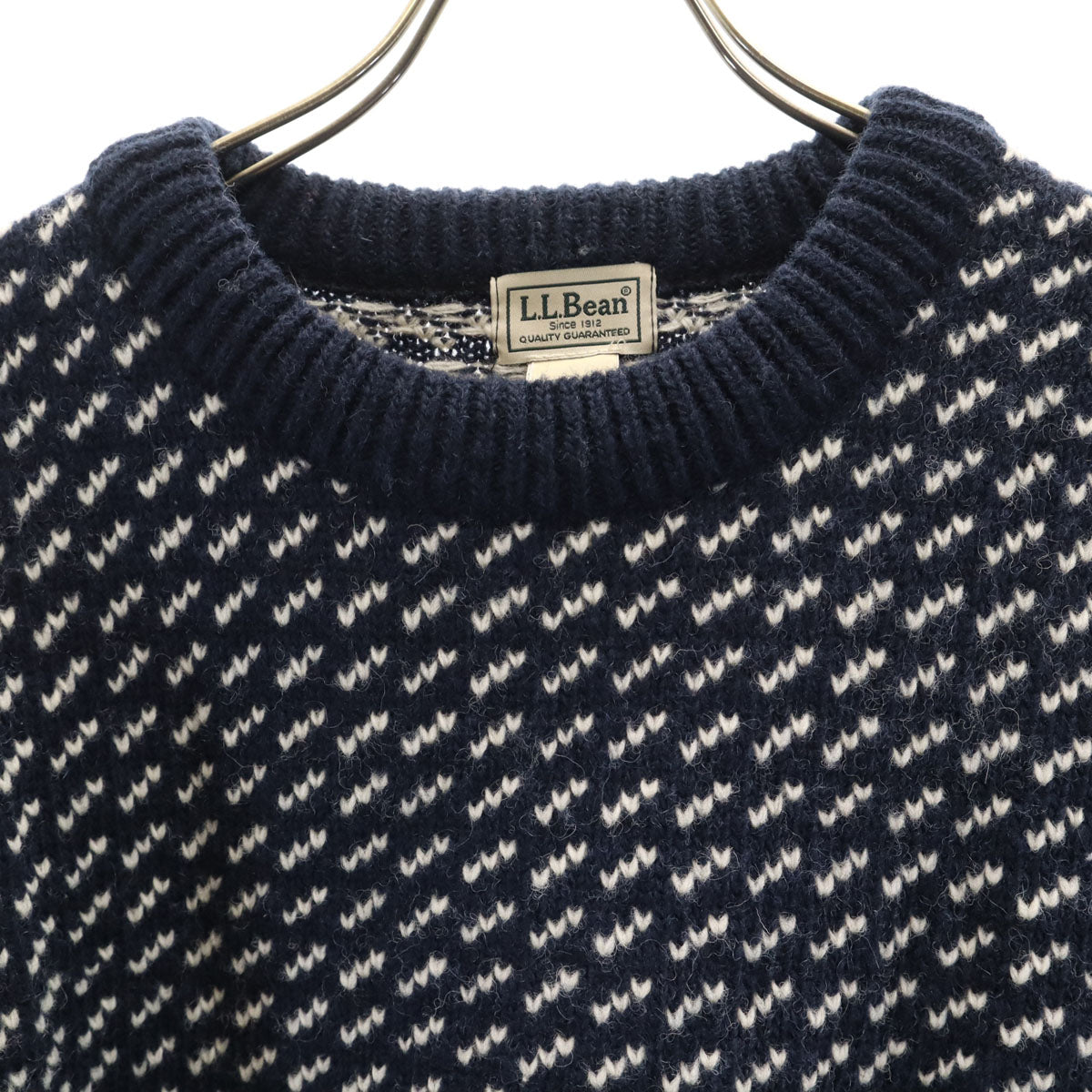 L.L.Bean エルエルビーン バーズアイ 総柄 長袖 セーター M ネイビー ニット アウトドア メンズ