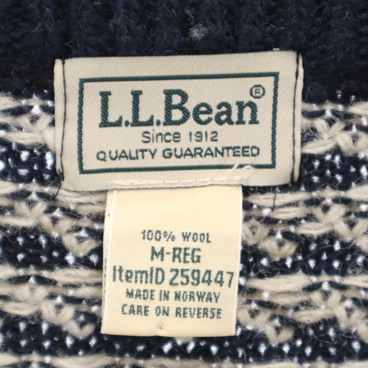 L.L.Bean エルエルビーン バーズアイ 総柄 長袖 セーター M ネイビー ニット アウトドア メンズ