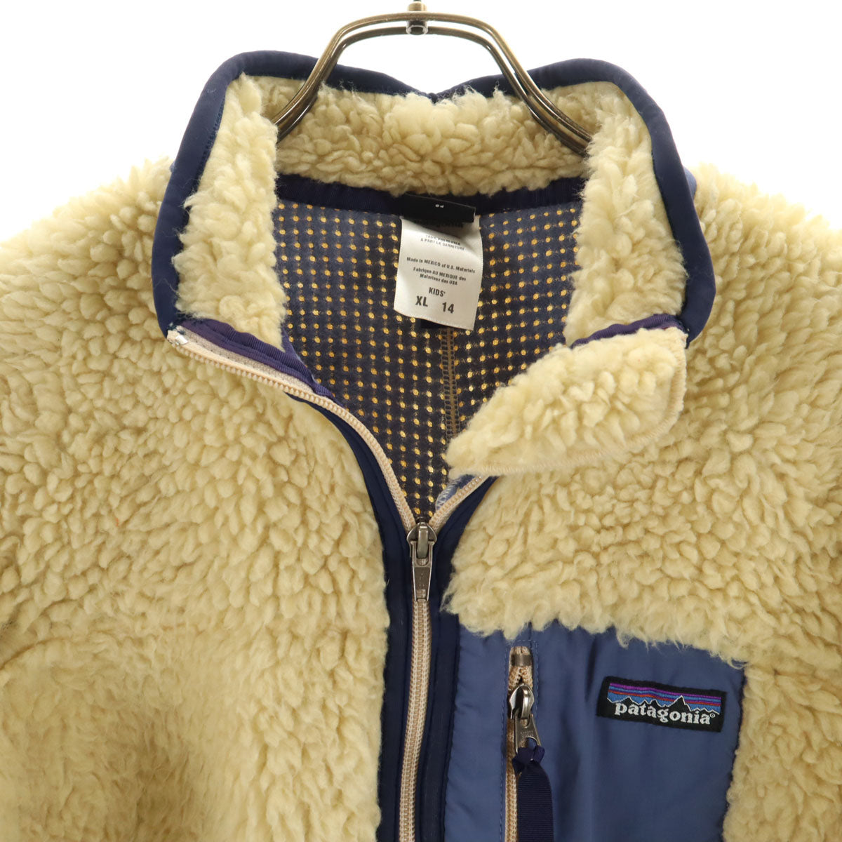 patagonia パタゴニア フリースジャケット XL14 アイボリー系 65559 アウトドア キッズ