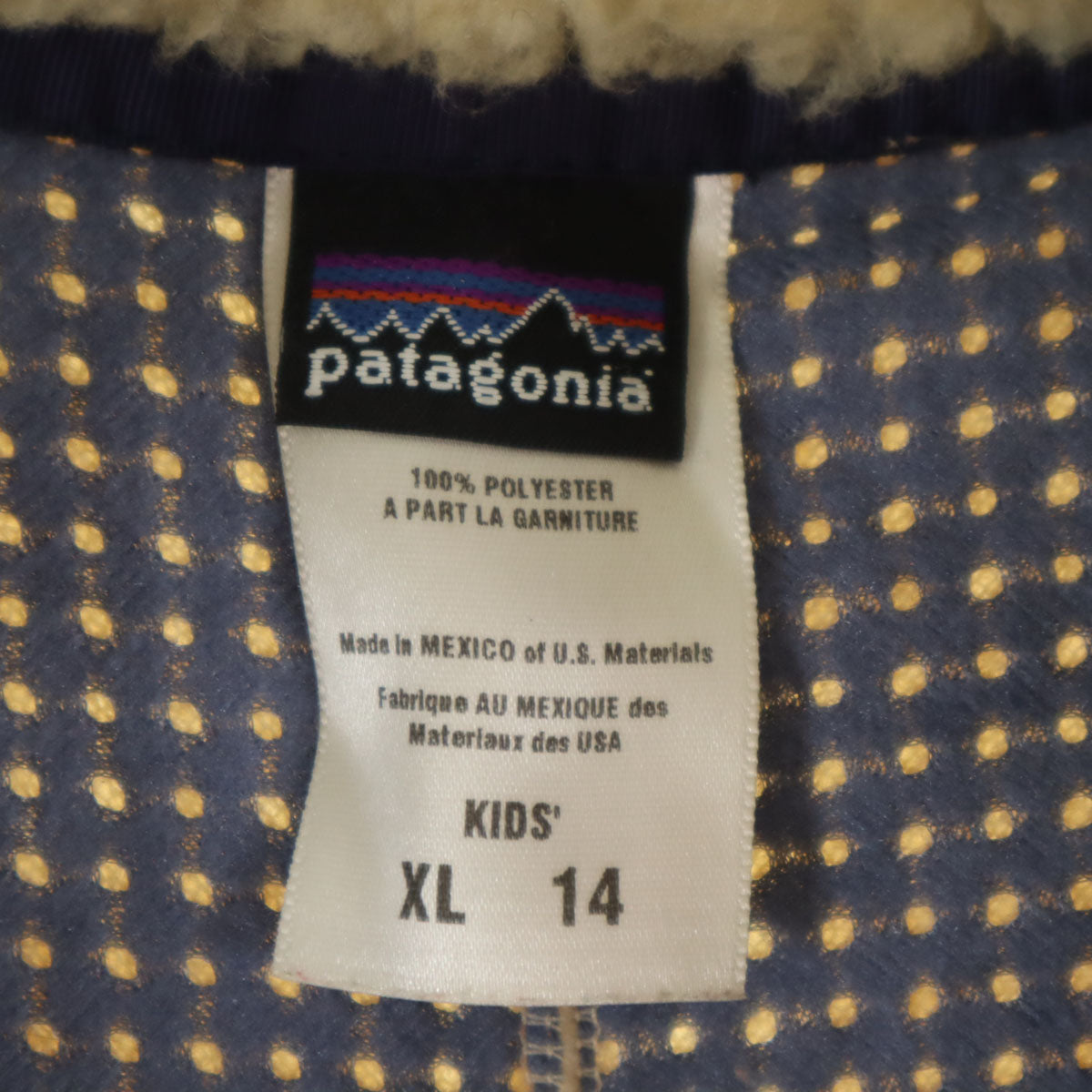 patagonia パタゴニア フリースジャケット XL14 アイボリー系 65559 アウトドア キッズ