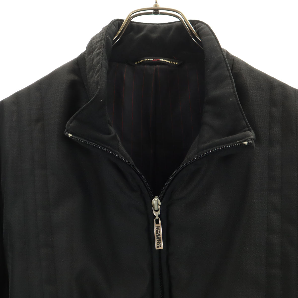 GAULTIER HOMME objet ゴルチェオムオブジェ チェック柄 中綿ジャケット 48 ブラック メンズ