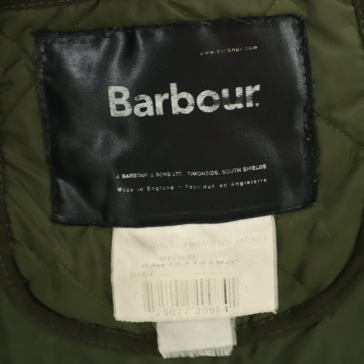 Barbour バブアー キルティングジャケット M カーキ メンズ