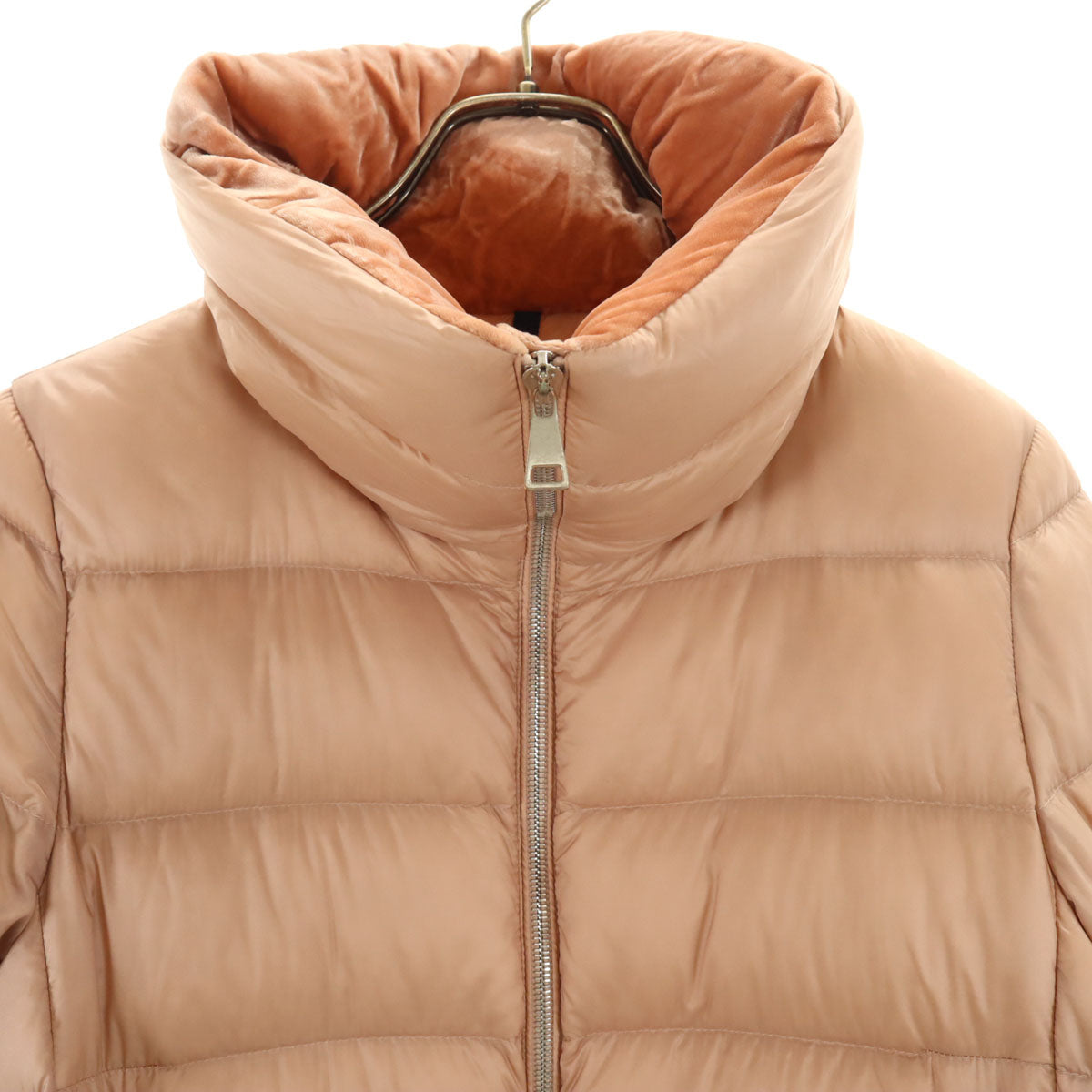 MONCLER モンクレール TORCON ベロア切替 ダウンジャケット 2 サーモンピンク レディース