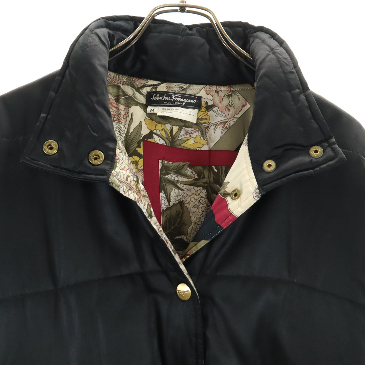 SalvatoreFerragamo サルバトーレフェラガモ 90s イタリア製 オールド シルク ジャケット M ブラック レディース