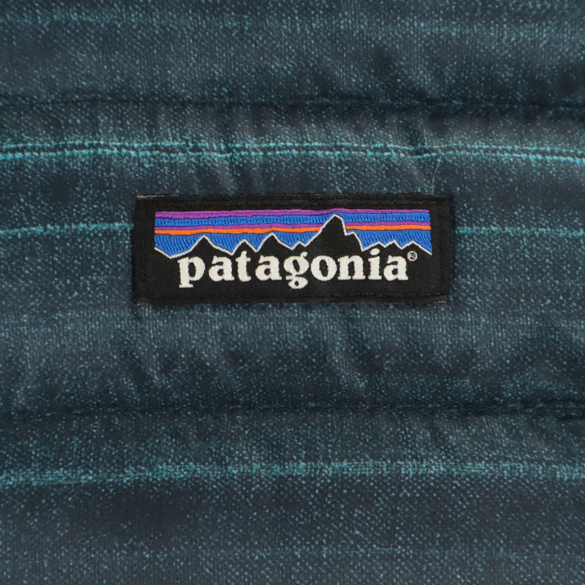 patagonia パタゴニア ボーダー柄 ダウンジャケット S ブルー系 アウトドア 84674 メンズ