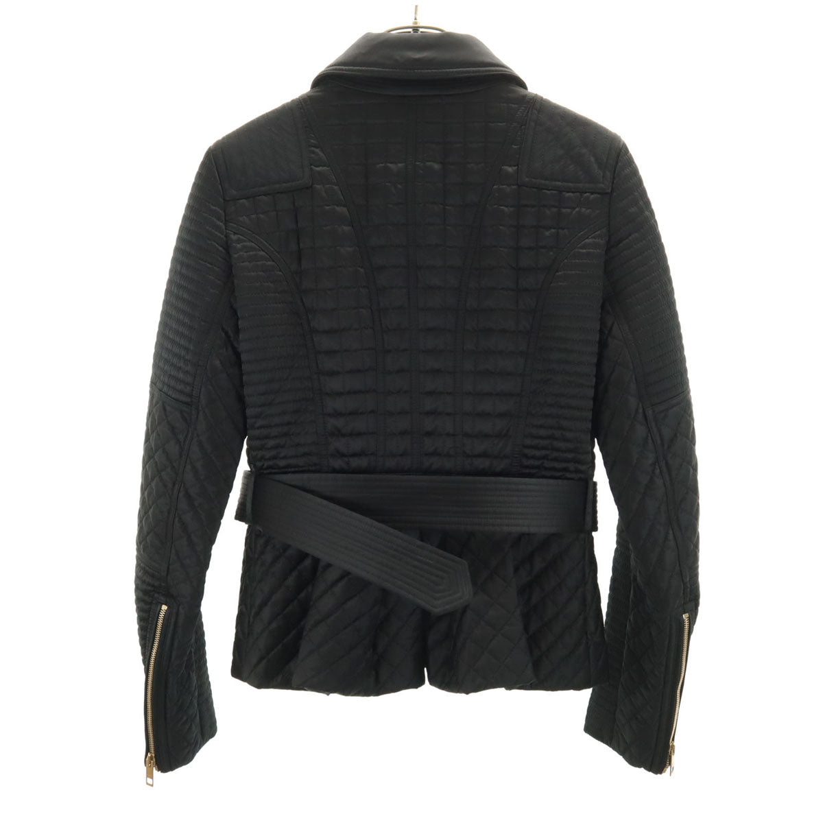 未使用 BURBERRY LONDON バーバリーロンドン キルティングジャケット 38 ブラック ベルト タグ付き レディース