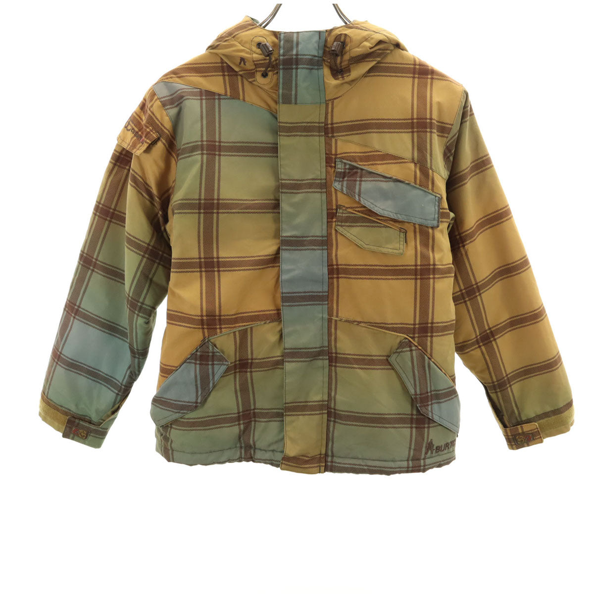BURTON バートン チェック柄 スノーボード ジャケット M イエロー系 キッズ