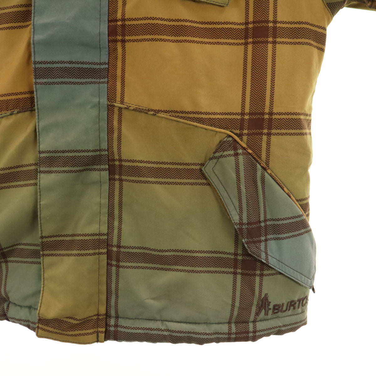 BURTON バートン チェック柄 スノーボード ジャケット M イエロー系 キッズ