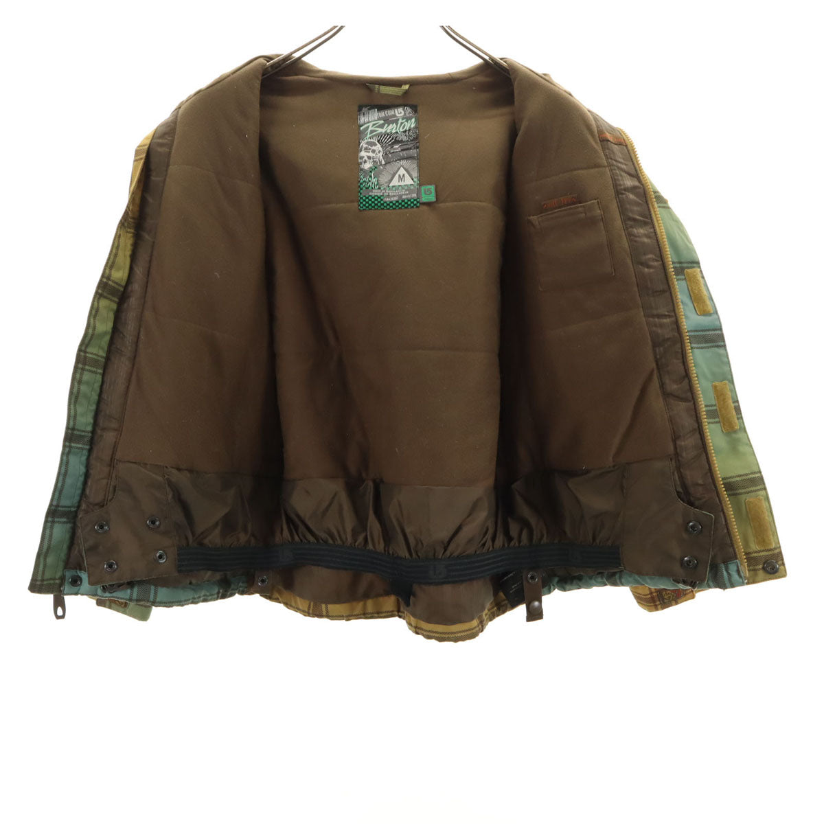 BURTON バートン チェック柄 スノーボード ジャケット M イエロー系 キッズ