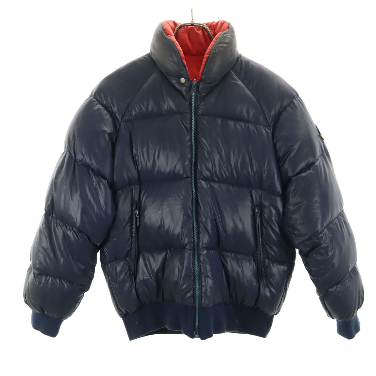 MONCLER モンクレール 80s ヴィンテージ アシックス ダウンジャケット L ネイビー リバーシブル レディース