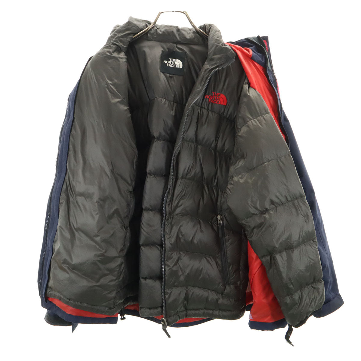 THE NORTH FACE ザノースフェイス ダウンジャケット L ネイビー ライナー付き 3WAY アウトドア NP61733 メンズ