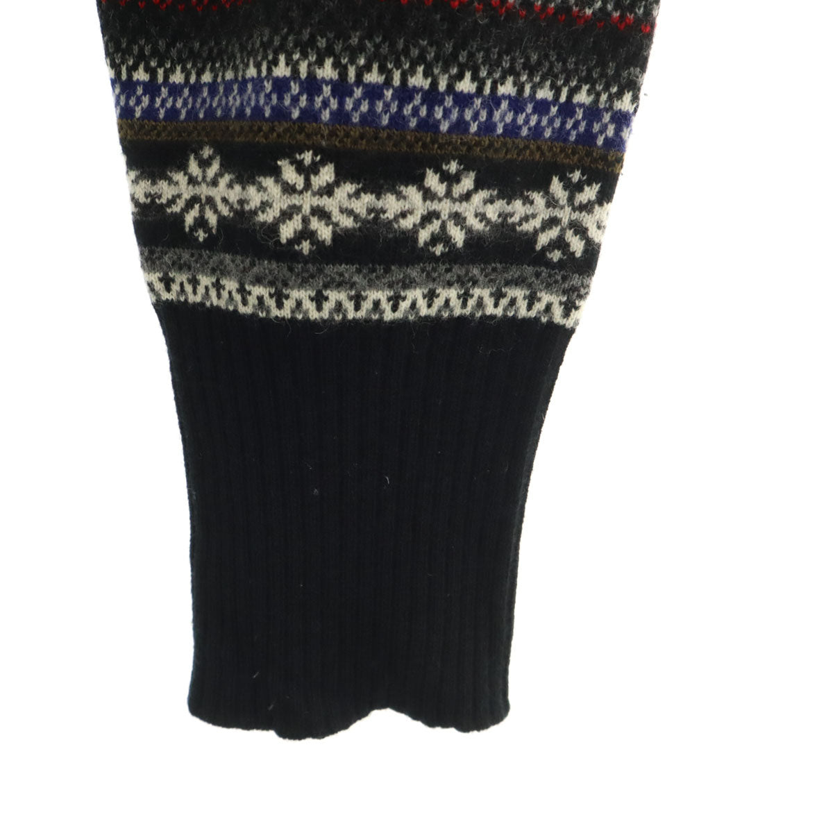 GEMMA.H UOMO ジャンマアッカウォモ イタリア製 ウール 総柄 長袖 Vネック セーター L ブラック系 ニット ドクロ メンズ