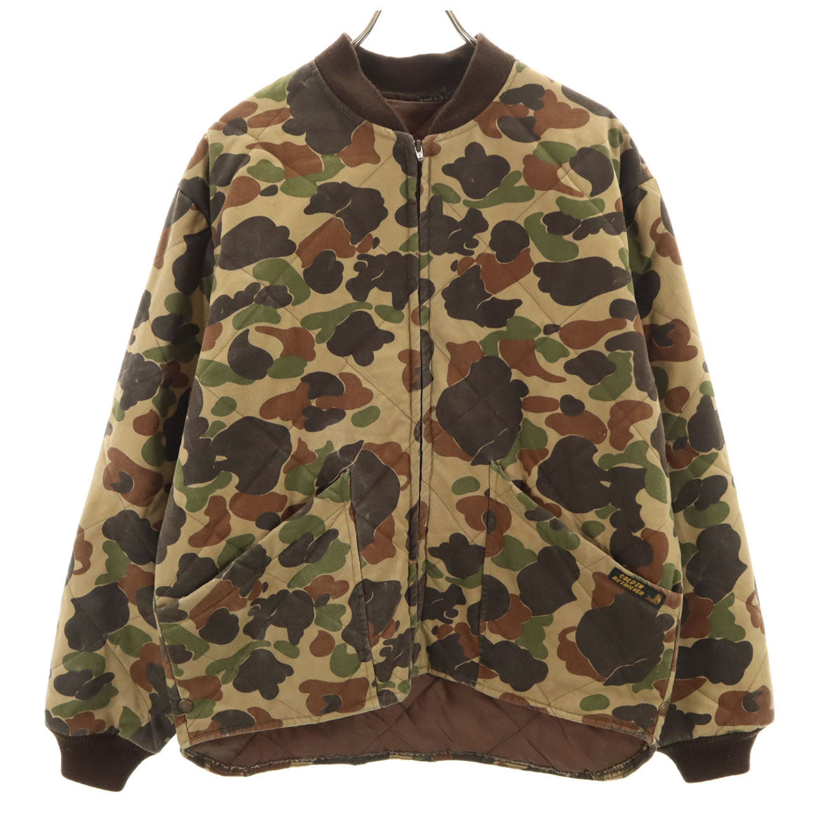 GOLDEN RETRIEVER 80s 90s オールド カモフラ柄 ミリタリー キルティングジャケット カーキ 迷彩 メンズ