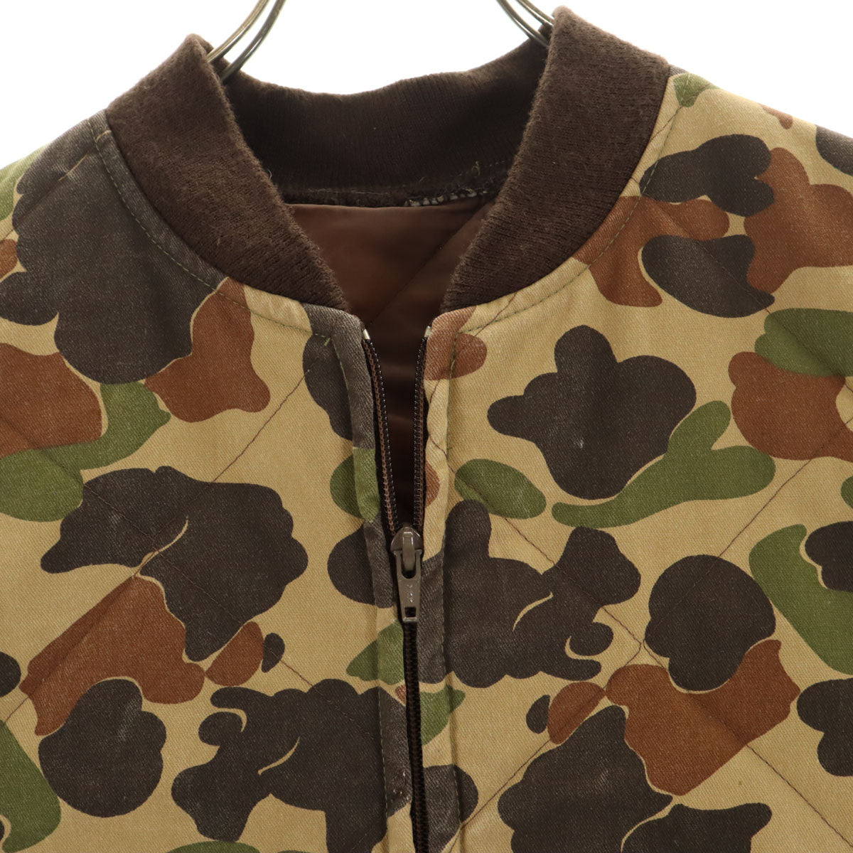 GOLDEN RETRIEVER 80s 90s オールド カモフラ柄 ミリタリー キルティングジャケット カーキ 迷彩 メンズ