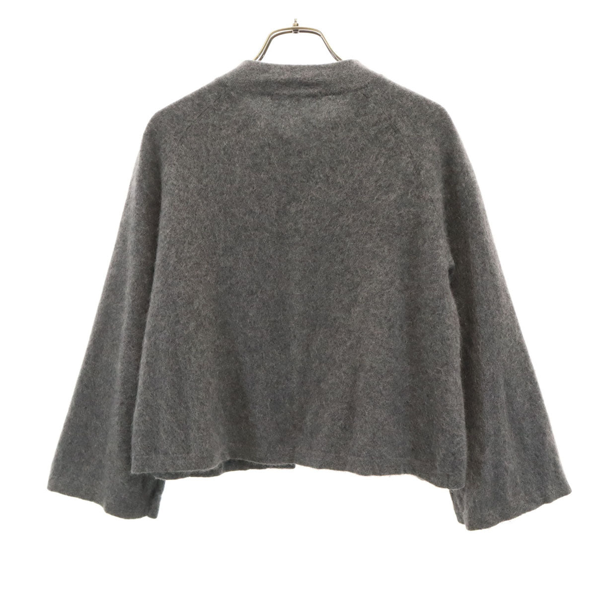 ANAYI アナイ カシミヤ100% 長袖 ショート丈 ニットカーディガン 38 グレー レディース