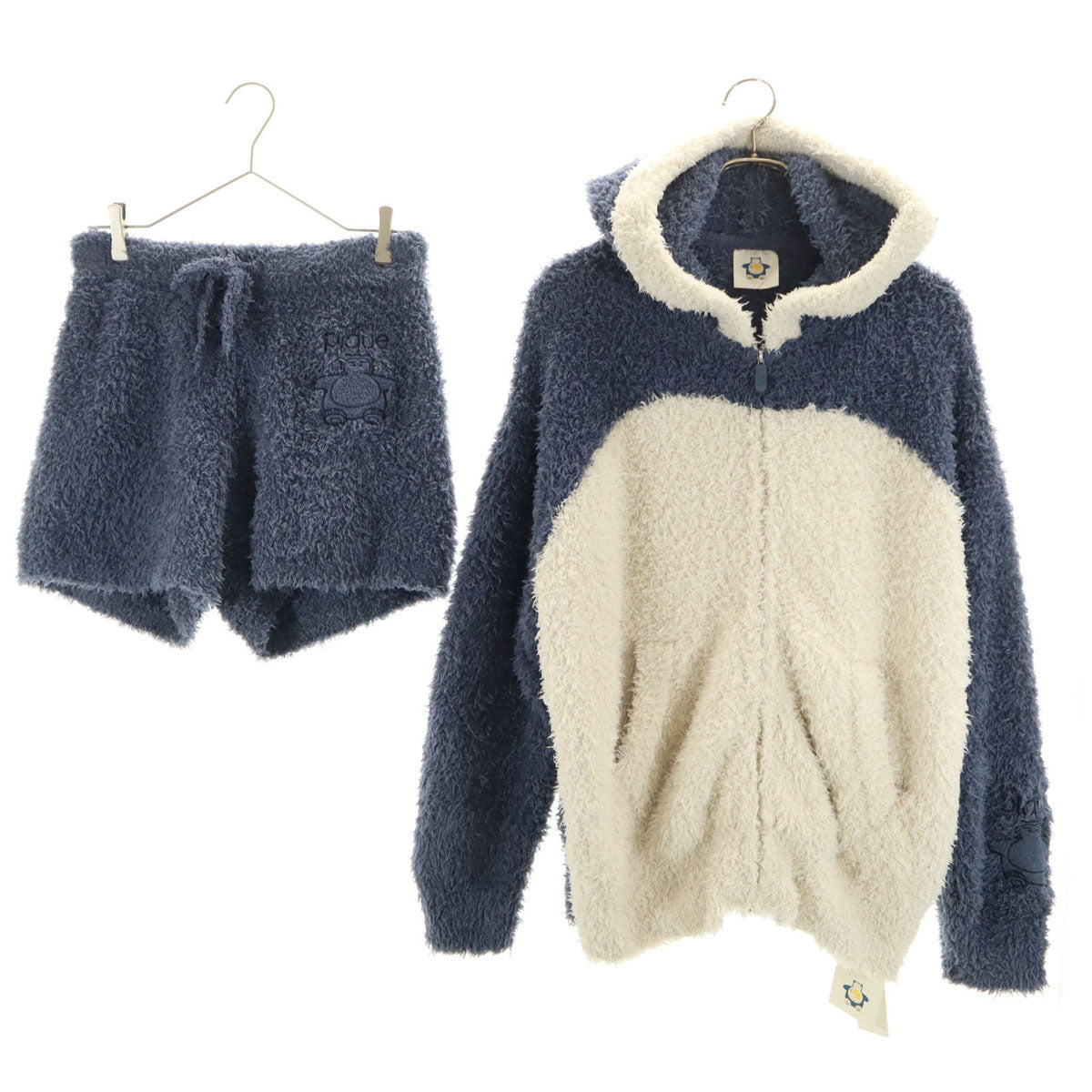 未使用 gelato pique ジェラートピケ Pok_mon Sleep ポケモンスリープ コラボ 長袖 カビゴン ルームウェア 上下 セットアップ F ネイビー レディース