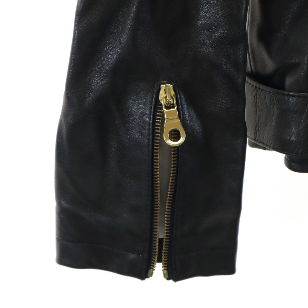 CINQUANTA チンクアンタ 未使用 イタリア製 レザー ダブルライダースジャケット 38 ブラック タグ付き レディース