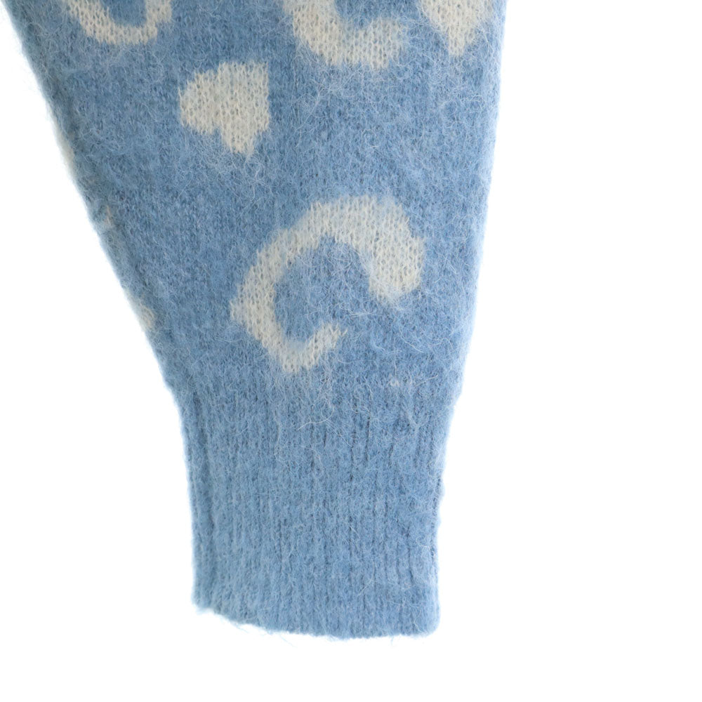 ti レオパード柄 長袖 セーター M 水色 ニット ヒョウ柄 レディース