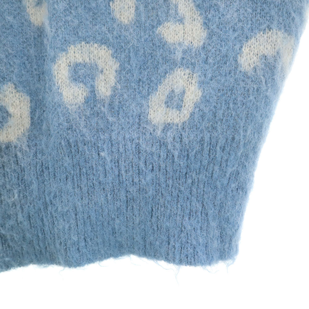 ti レオパード柄 長袖 セーター M 水色 ニット ヒョウ柄 レディース