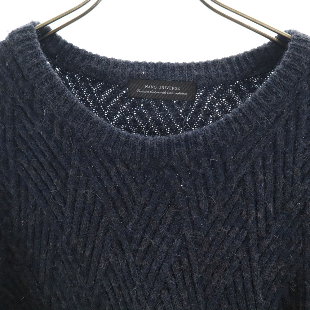 nano universe ナノユニバース 長袖 ロング セーター L ネイビー ニット レディース