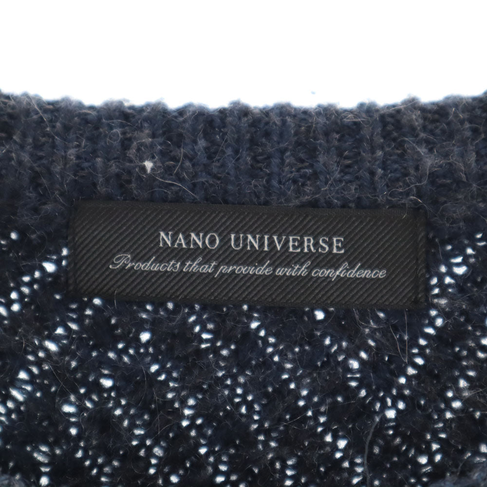 nano universe ナノユニバース 長袖 ロング セーター L ネイビー ニット レディース