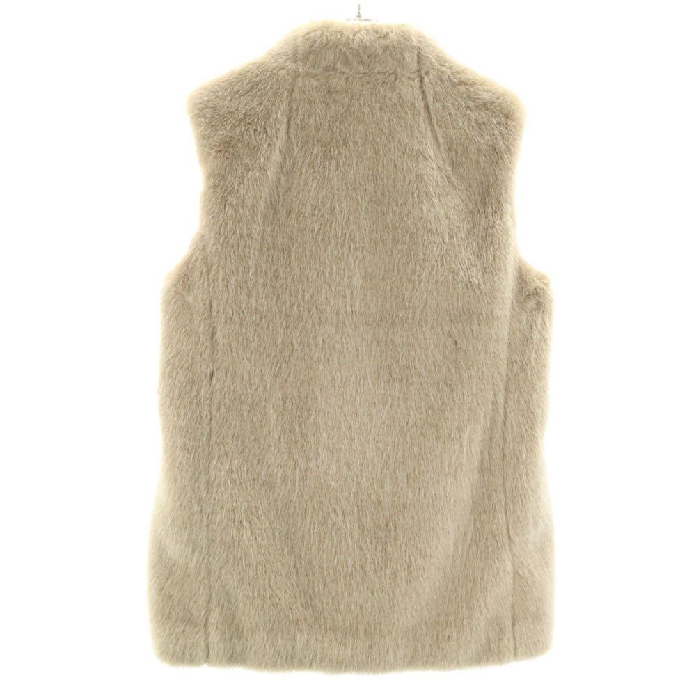 MACPHEE マカフィー フェイク ファーベスト 36 アッシュベージュ レディース