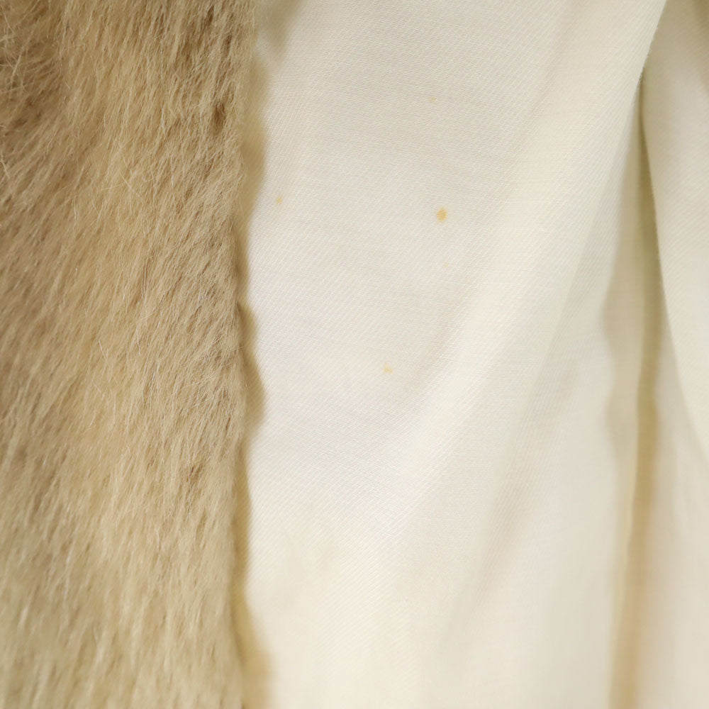 MACPHEE マカフィー フェイク ファーベスト 36 アッシュベージュ レディース