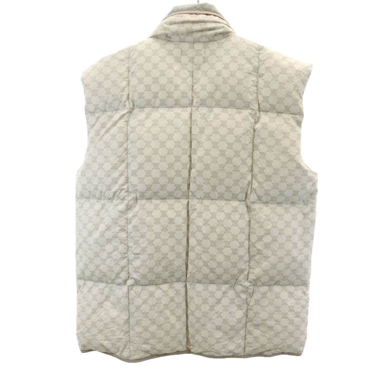 CELINE セリーヌ 西川ダウン 日本製 トリオンフ柄 ダウンベスト ベージュ メンズ