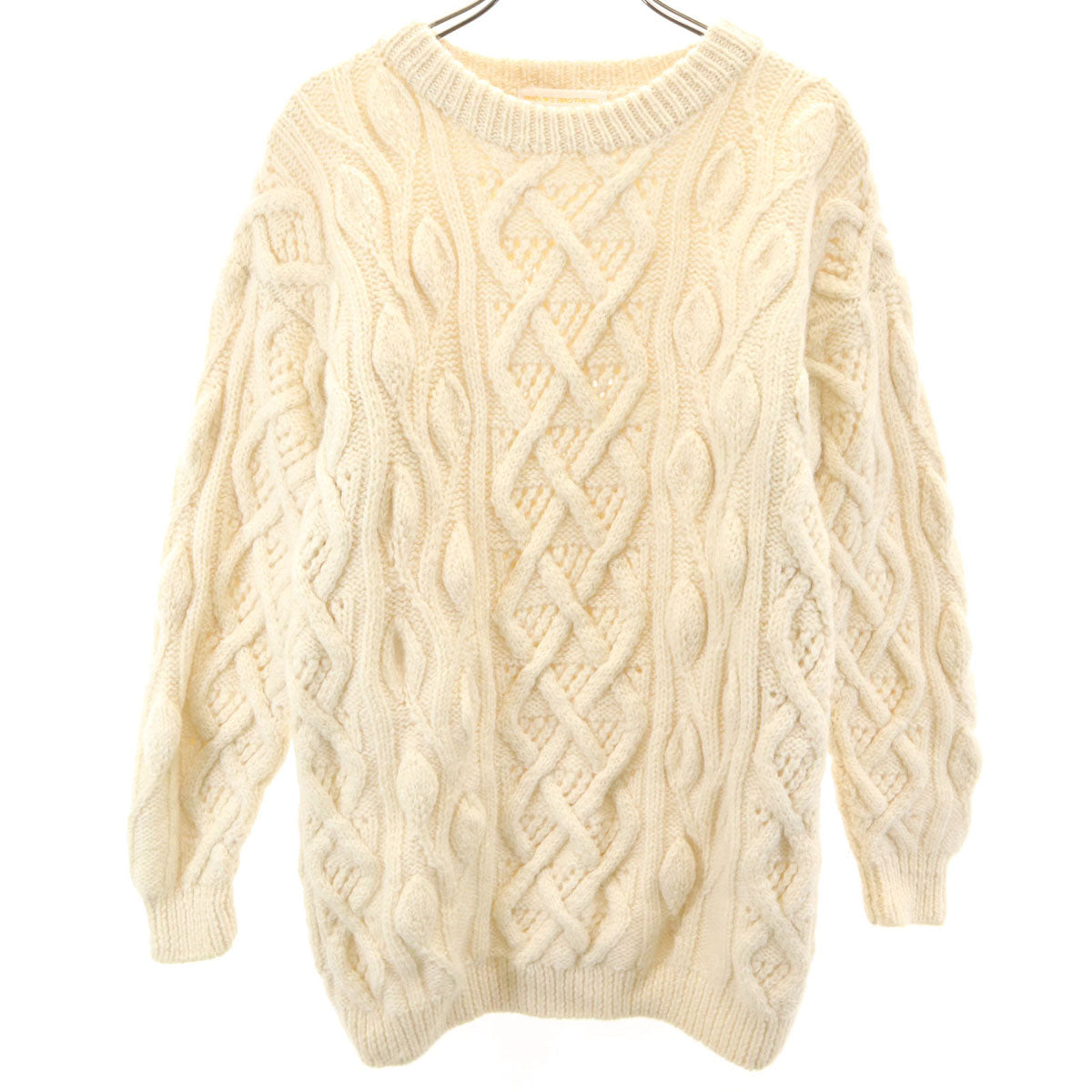 Brooks Brothers ブルックスブラザーズ 長袖 アラン編み セーター S 生成り ニット メンズ