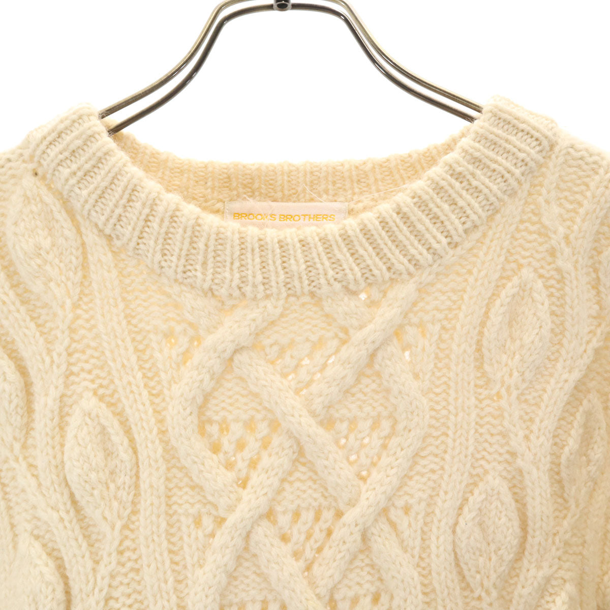 Brooks Brothers ブルックスブラザーズ 長袖 アラン編み セーター S 生成り ニット メンズ
