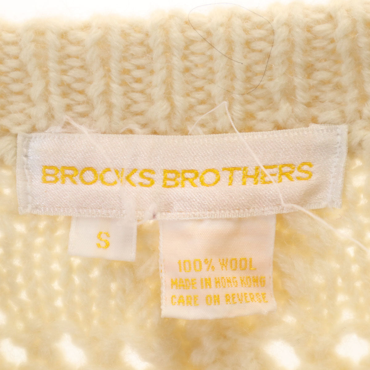 Brooks Brothers ブルックスブラザーズ 長袖 アラン編み セーター S 生成り ニット メンズ