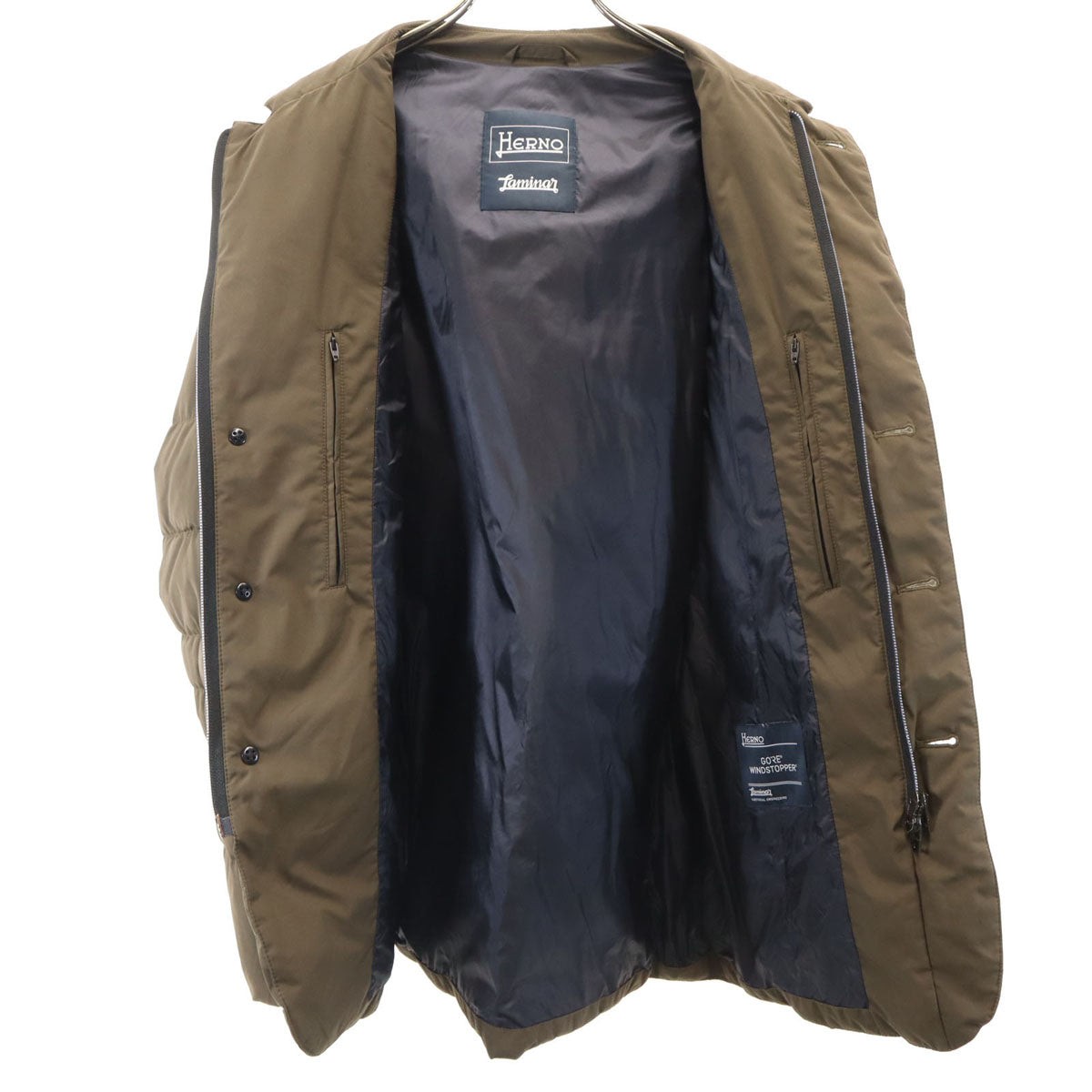 Herno ヘルノ ラミナー ダウンジャケット 48 カーキブラウン メンズ