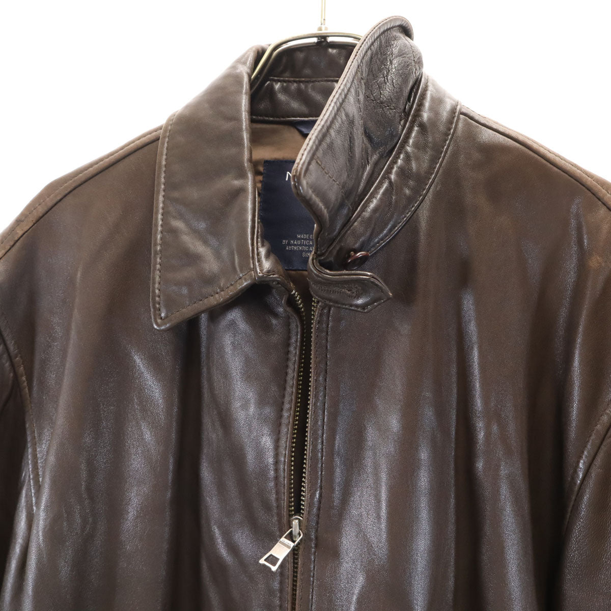 NAUTICA ノーティカ レザージャケット L ブラウン メンズ