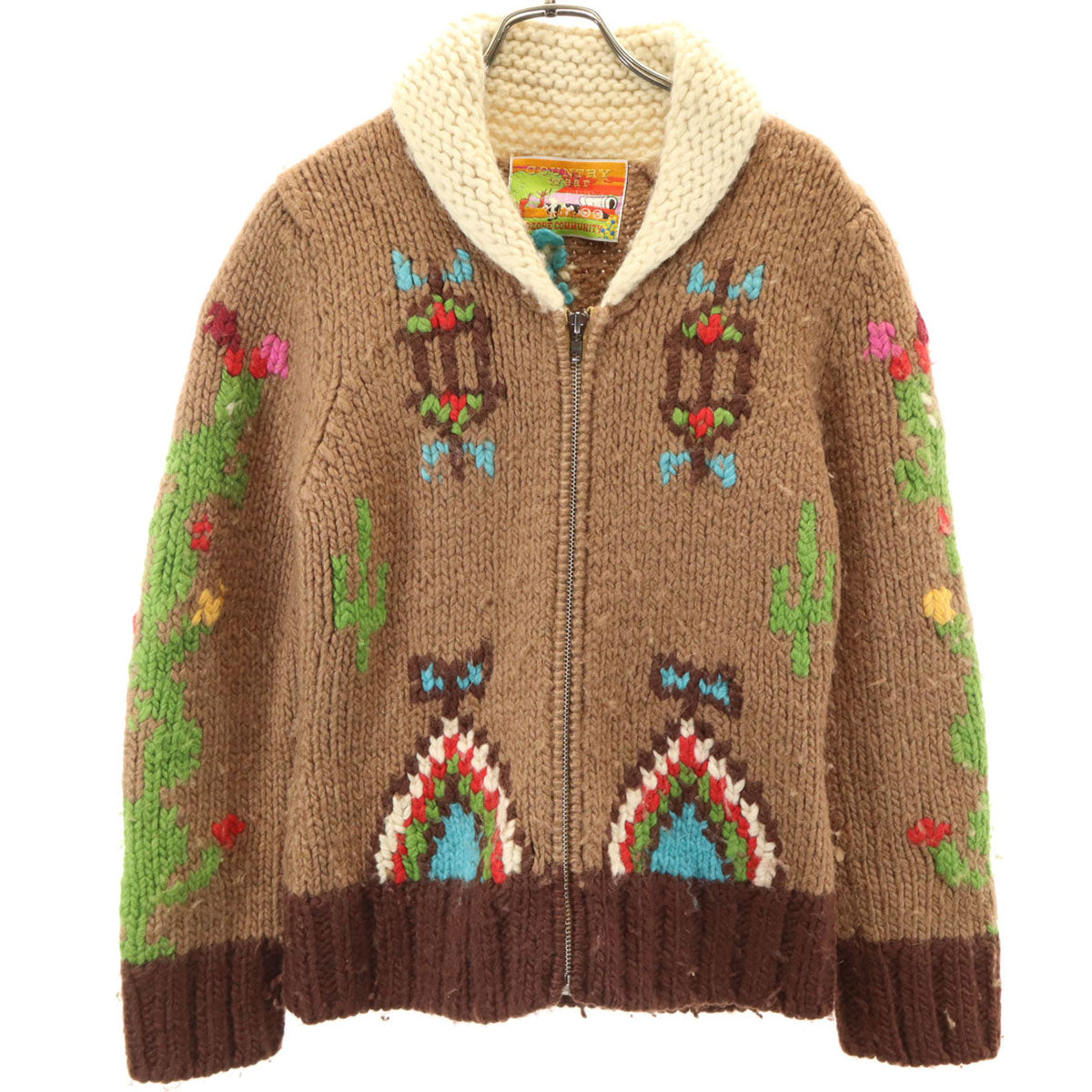 COUNTRY WEAR カントリーウェア ニットジャケット ブラウン系 オゾンコミュニティー レディース