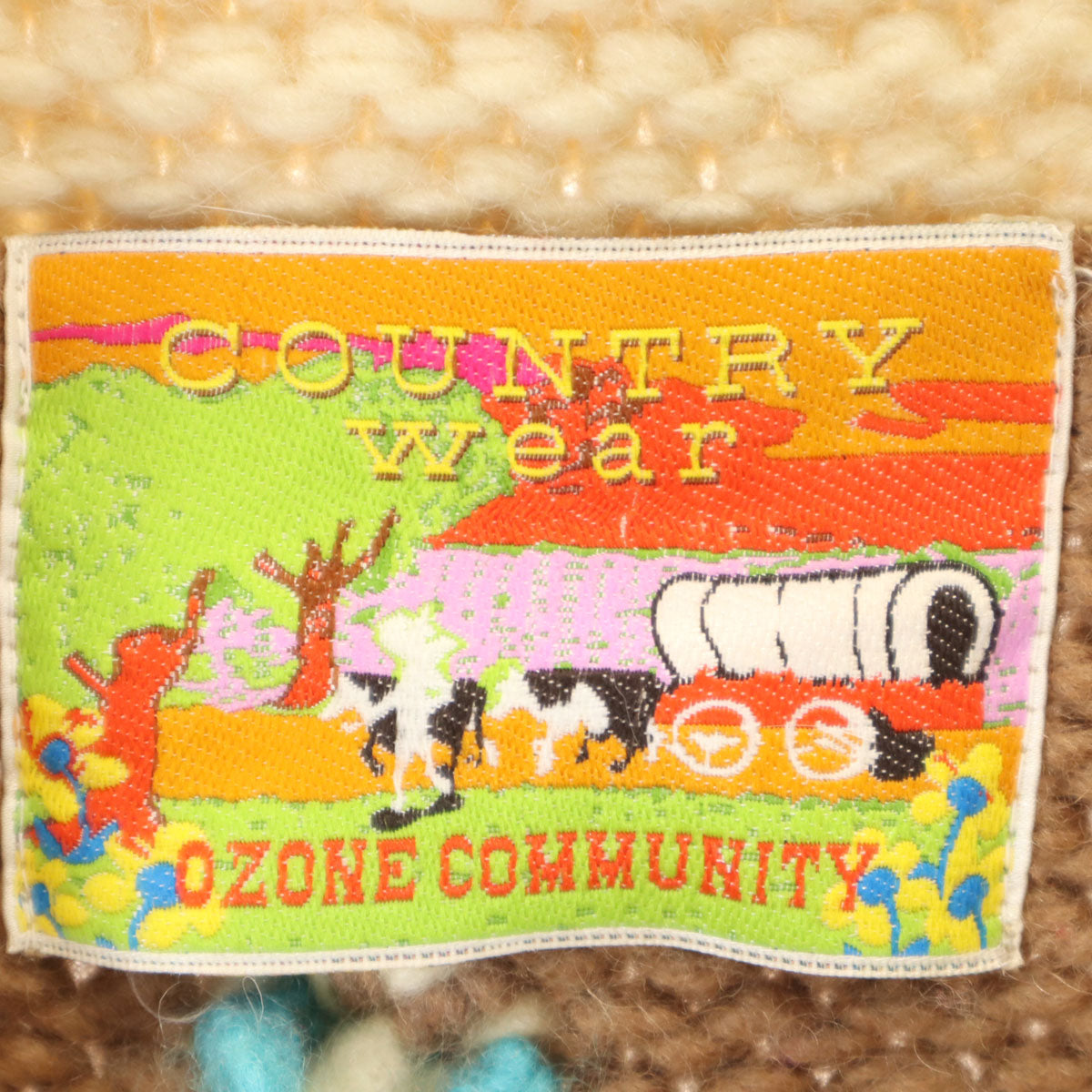 COUNTRY WEAR カントリーウェア ニットジャケット ブラウン系 オゾンコミュニティー レディース