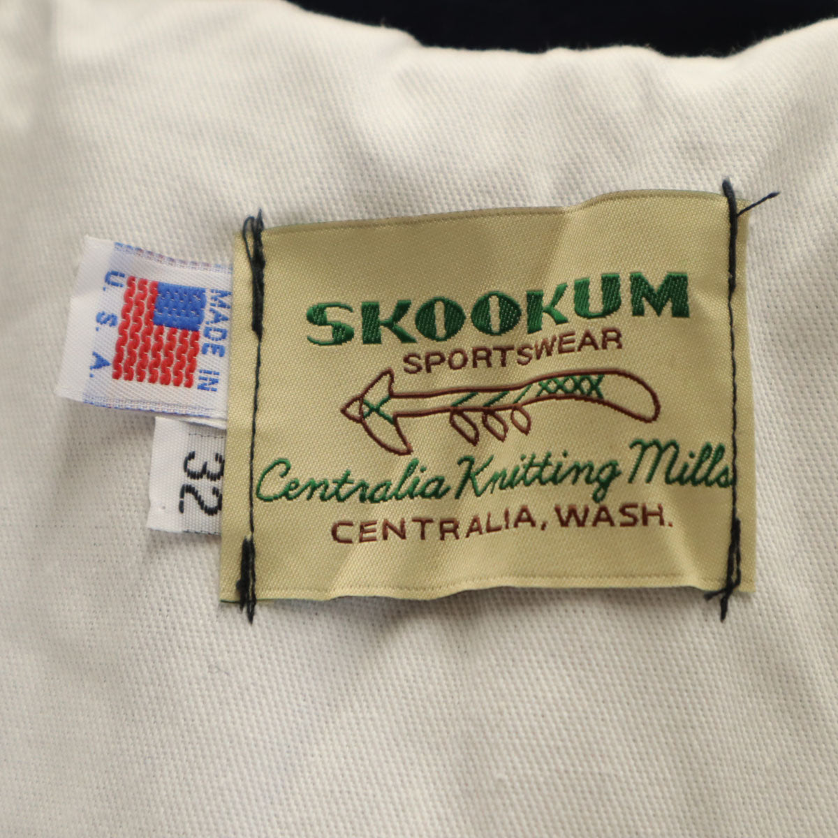 未使用 SKOOKUM スクーカム USA製 メルトン コート 32 ネイビー レディース